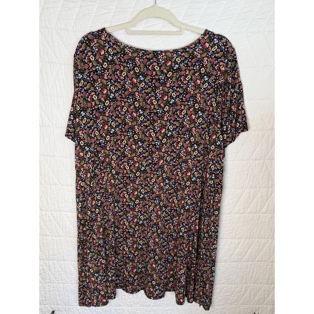Philosophy Top tunic Sz 2X black paisley hi low short sleeve women - Picture 6 of 7
